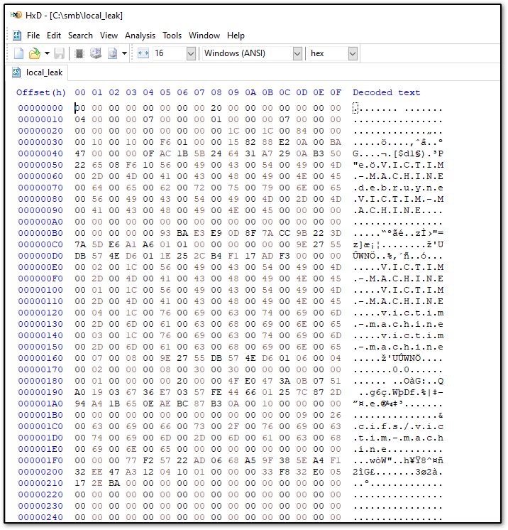 Leaked kernel memory content